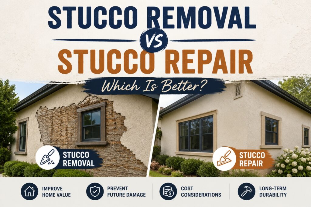 Stucco Removal vs Stucco Repair: Which Is Better